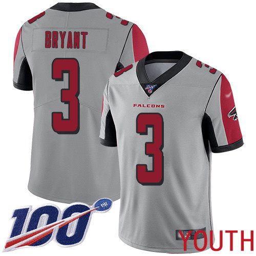 Atlanta Falcons Limited Silver Youth Matt Bryant Jersey NFL Football #3 100th Season Inverted Legend->women nfl jersey->Women Jersey